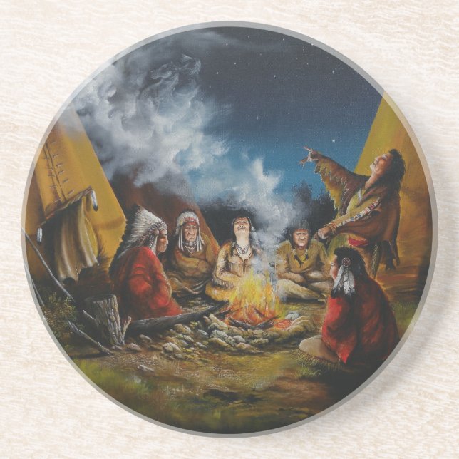 Native American Painting on Coaster (Front)