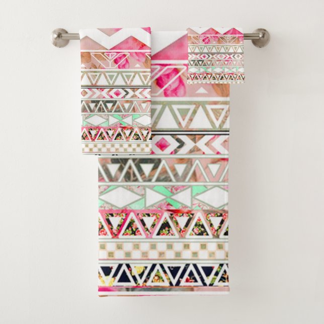 Native American Pattern Bath Towel Set (Insitu)