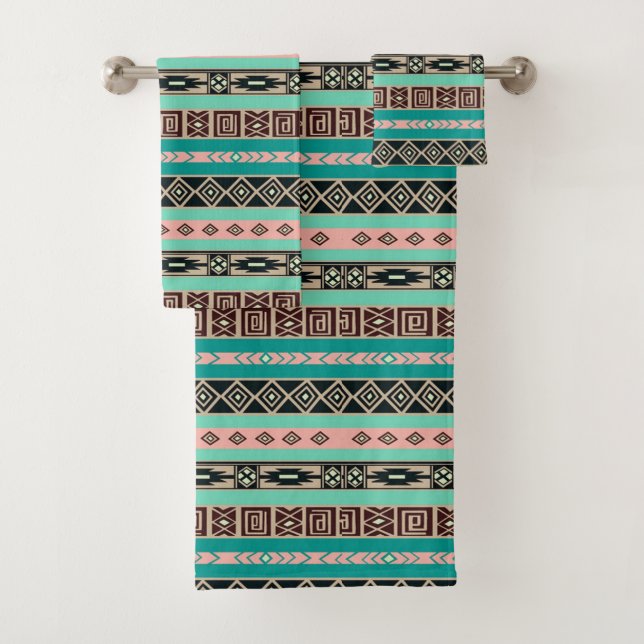 Native American Pattern Bath Towel Set (Insitu)
