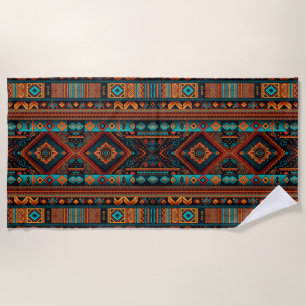 Native American Pattern Boho Culture Abstract Arts Beach Towel