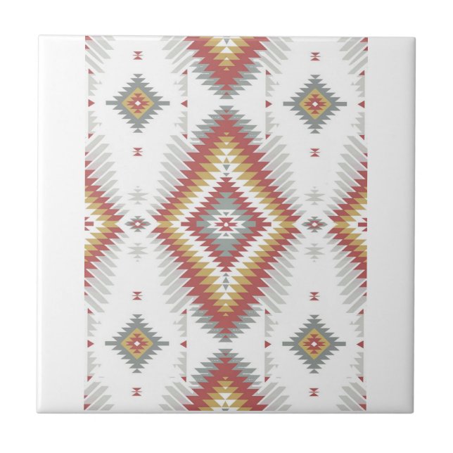 Native American Pattern Ceramic Tile (Front)