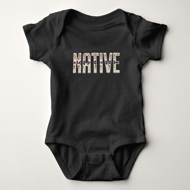 Native American Pattern Indian Apache Baby Bodysuit (Front)
