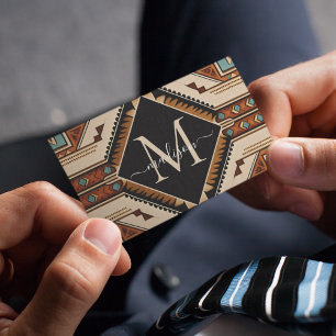 Native American Pattern Indian Culture Boho Style Business Card