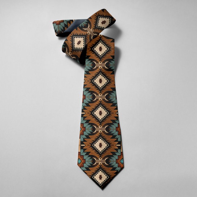 Native American Pattern Indian Culture Boho Style Tie (Creator Uploaded)
