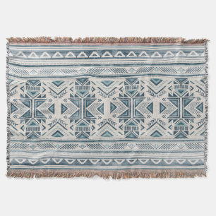 Native American Pattern Indian Mexican Fabric Throw Blanket