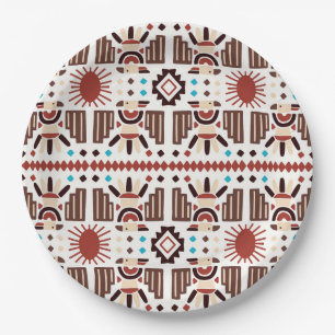 Native American Pattern Paper Plate