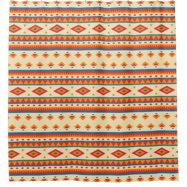 Native American Pattern Shower Curtain (Front)