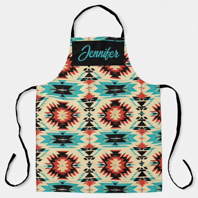 Native American patterned sunburst Apron (Front)