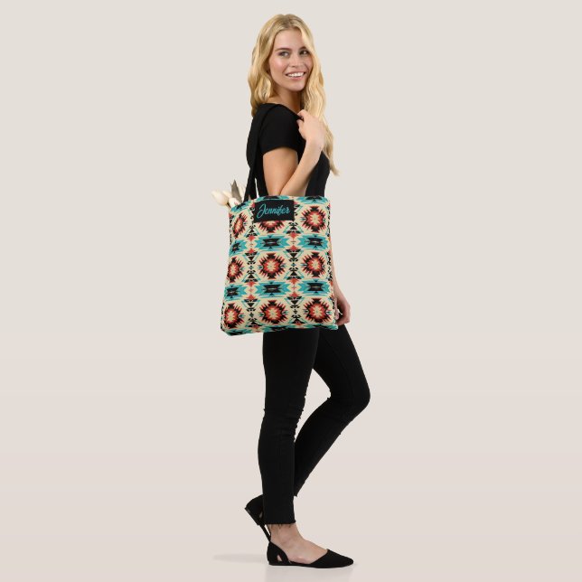 Native American patterned sunburst Tote Bag (On Model)
