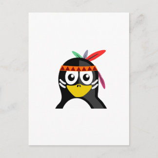 Native American Penguin Postcard