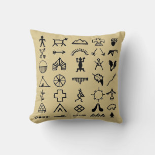 Native American Picture Symbols Cushion
