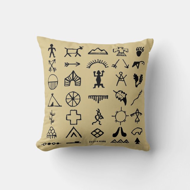 Native American Picture Symbols Cushion (Front)