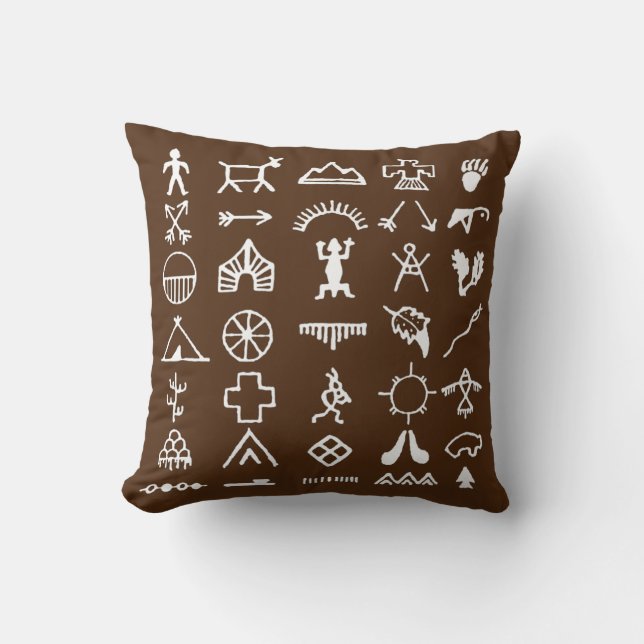 Native American Picture Symbols Cushion (Front)