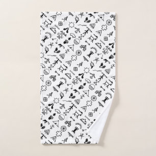 Native American Picture Symbols Hand Towel