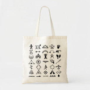 Native American Picture Symbols Tote Bag