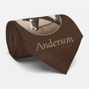 Native American Pinto War Horse in Sepia Tie