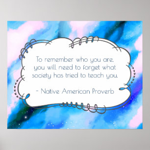 Native American Proverb Inspirational Wise Saying Poster