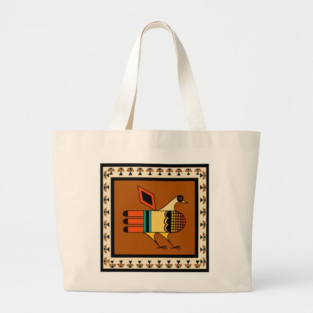 Native American Quail Large Tote Bag (Front)