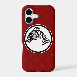 Native American Red Black Art Haida Salmon