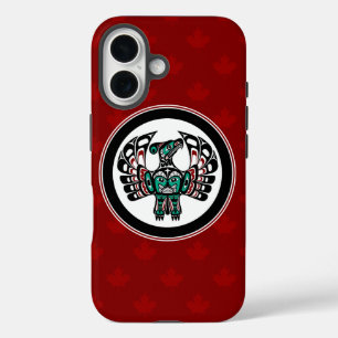 Native American Red Black Art Thunderbird iPhone 16 Case