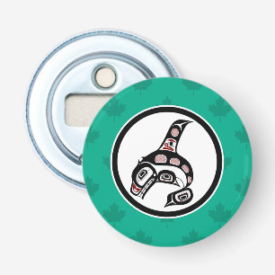 Native American Red Black Haida Art Killer Whale Bottle Opener