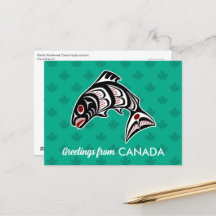 Native American Red Black Haida Art Salmon