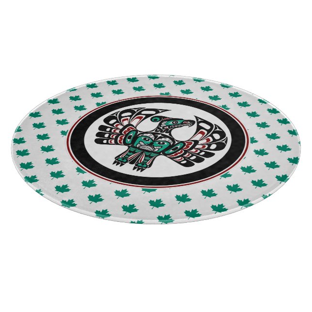 Native American Red Black Haida Art Thunderbird Cutting Board (Corner)