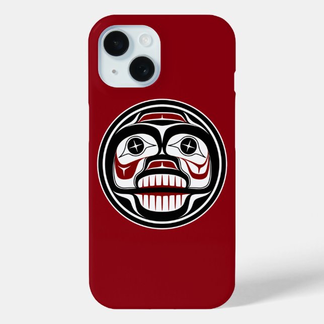 Native American Red Black Haida Weeping Skull Case-Mate iPhone Case (Back)