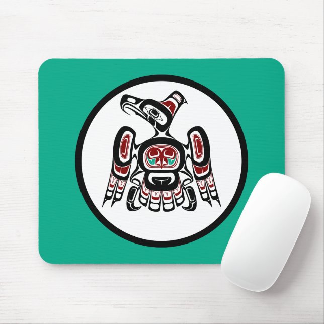 Native American Red Black Kaigani Thunderbird Mouse Pad (With Mouse)