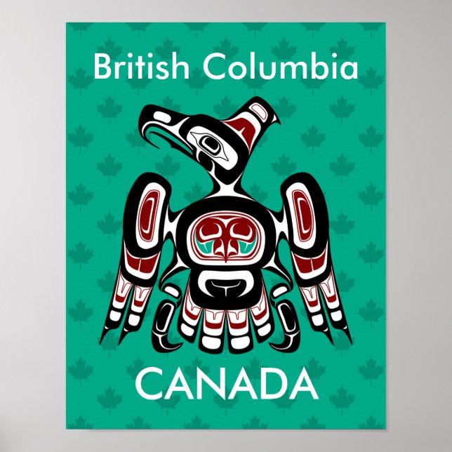 Native American Red Black Kaigani Thunderbird Poster (Front)