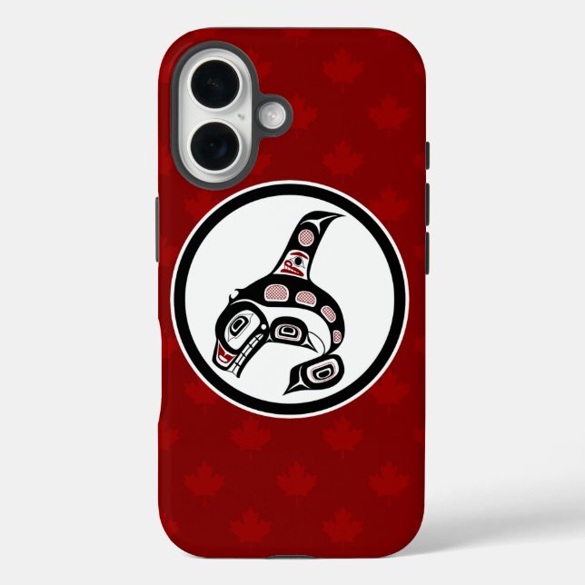 Native American Red Black Vector Art Killer Whale Case-Mate iPhone Case (Back)