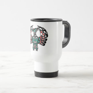 Native American Red Black Vector Art Thunderbird Travel Mug