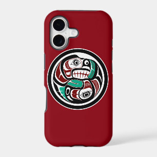Native American Red Black White Haida Otter Salmon