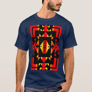 Native American Red Fire Color Blanket Print  T-Shirt