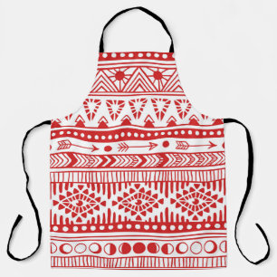 Native American: Red Ink Doodle. Apron