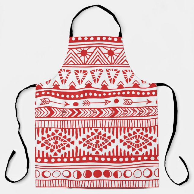 Native American: Red Ink Doodle. Apron (Front)