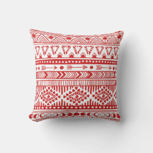 Native American: Red Ink Doodle. Cushion