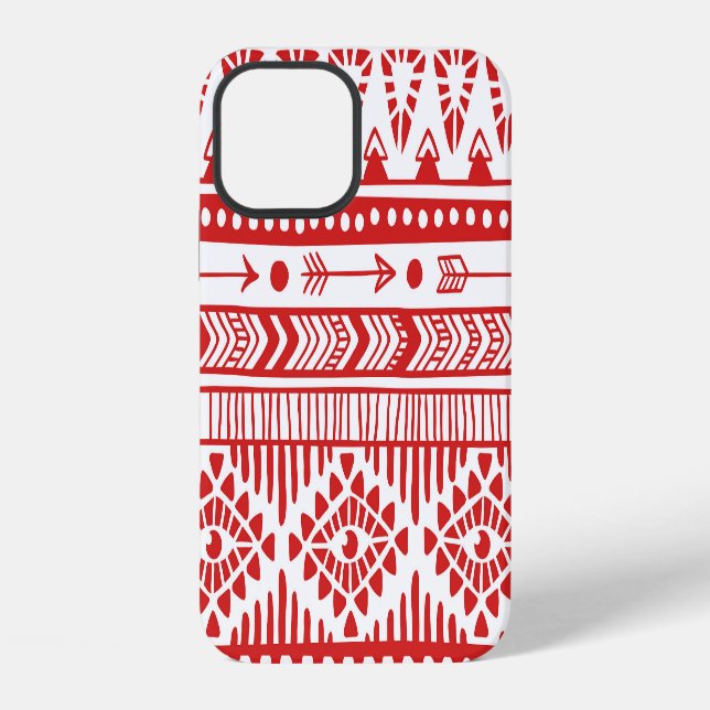 Native American: Red Ink Doodle. iPhone Case (Back)