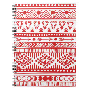 Native American: Red Ink Doodle. Notebook