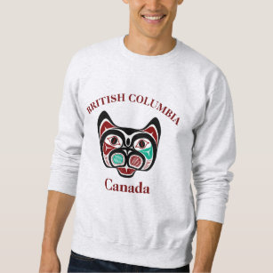 Native American Red White Black Haida Kitty Sweatshirt