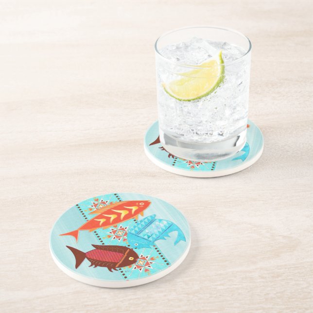 Native American River Folk DECOR Coaster (Side)