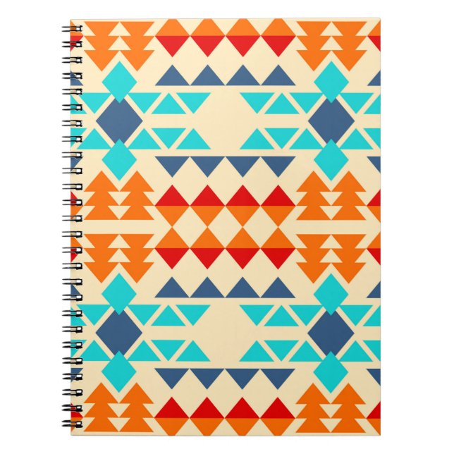 Native american seamless pattern of rhombus and tr notebook (Front)