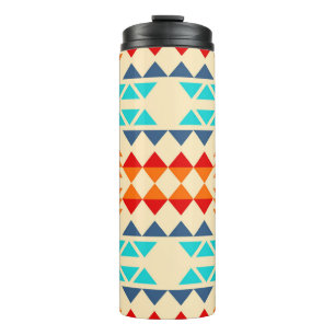 Native american seamless pattern of rhombus and tr thermal tumbler