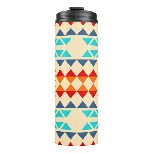 Native american seamless pattern of rhombus and tr thermal tumbler (Front)