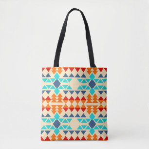 Native american seamless pattern of rhombus and tr tote bag