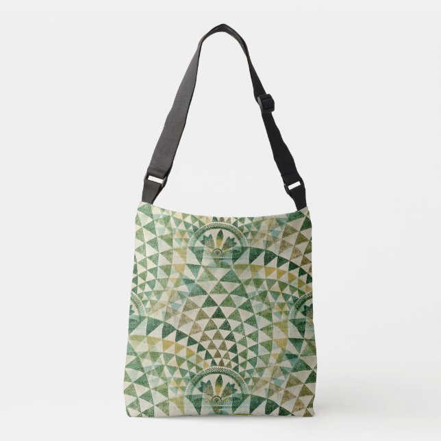 Native American seamless tribal pattern green Crossbody Bag (Front)