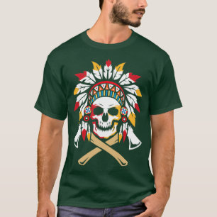 Native American Skull Axe Indigenous 3 T-Shirt