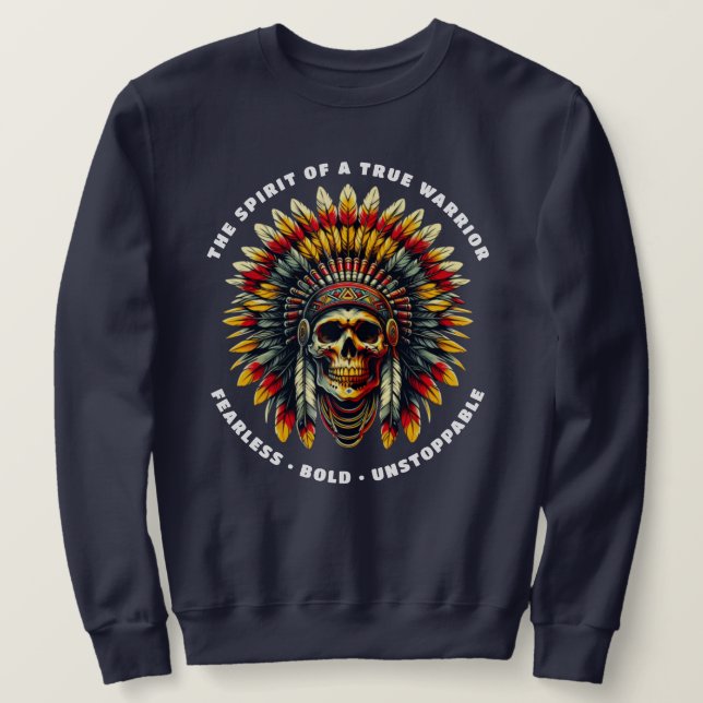 Native American Skull Chief  Sweatshirt (Design Front)