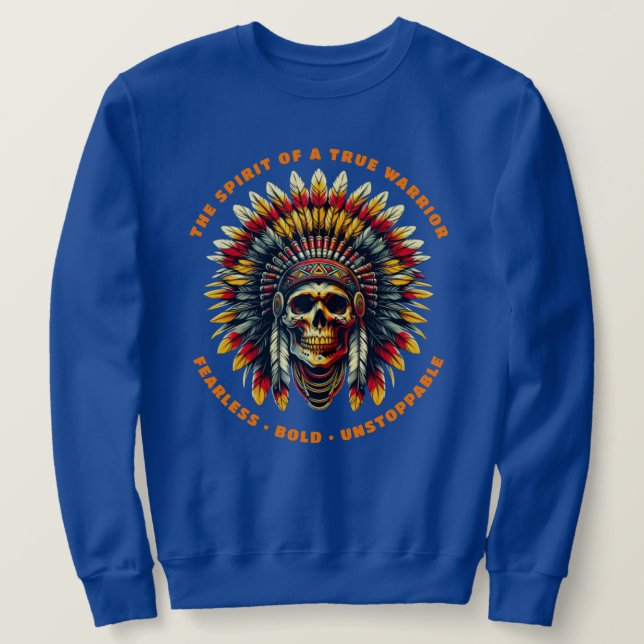 Native American Skull Chief  Sweatshirt (Design Front)