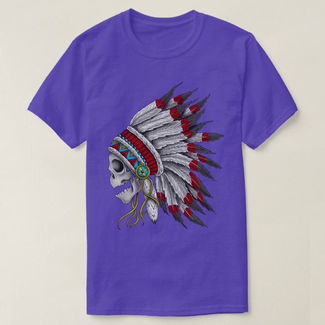 Native American skull design  T-Shirt (Design Front)